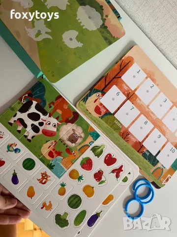 Образователна книга Ферма с дидактични игри, снимка 9 - Образователни игри - 51195526