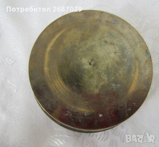 кутия кръгла метал месинг, снимка 12 - Антикварни и старинни предмети - 29593132