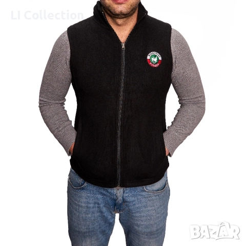 Мъжки поларен елек - черен, зелен, червен, снимка 2 - Суичъри - 51702226