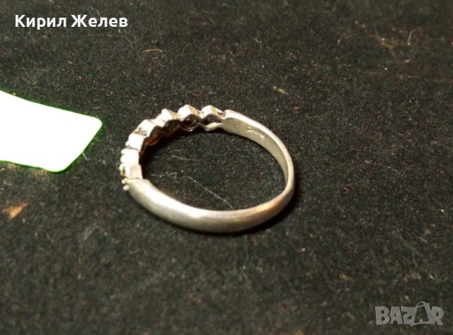 КРАСИВ АЖУРЕН НЕЖЕН СРЕБЪРЕН ПРЪСТЕН СРЕБРО 925 РЪЧНА СТАРА ИЗРАБОТКА 40234, снимка 6 - Пръстени - 42379351