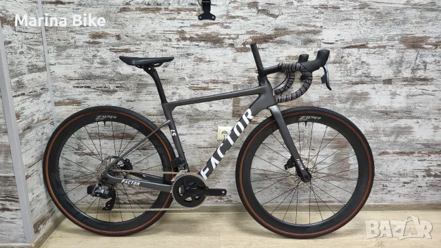 НОВ карбонов велосипед Factor LS Gravel CeramicSpeed SRAM Rival AXS Zipp 303S | 49