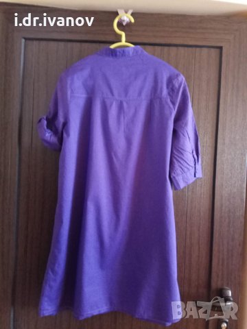 лилава дълга риза/ туника с къс ръкав , снимка 2 - Ризи - 29497695