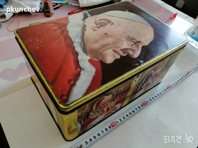 Метална кутия с папа Йоан XXIII, снимка 1 - Антикварни и старинни предмети - 44595277