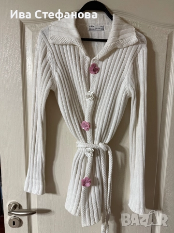 Бяла елегантна жилетка zara Zara Зара 100 % памук памучна 