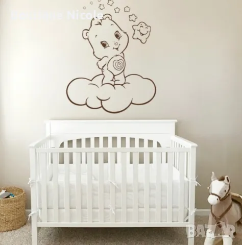 Стикер за стена "Меченце върху облак"  , снимка 7 - Декорация за дома - 47998497