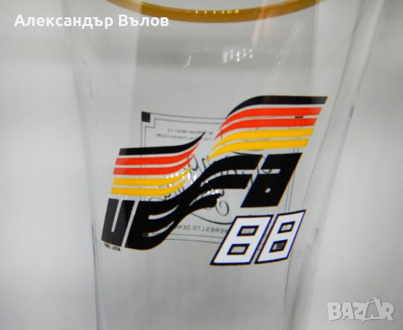 Стари Рекламни Чаши Турборг УЕФА 1988 Финал Фубол Бира, снимка 3 - Колекции - 51551480