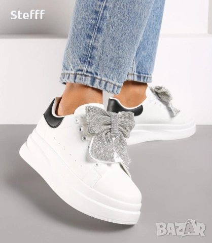 Кецове с блестяща панделка, снимка 2 - Кецове - 54053770