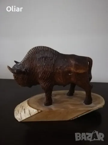 Статуетка на американски бизон. Дърво. , снимка 4 - Статуетки - 49214434