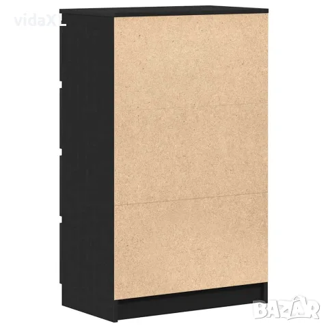 vidaXL Сайдборд, черен, 60x35x98,5 см, инженерно дърво, снимка 8 - Бюфети - 56147688