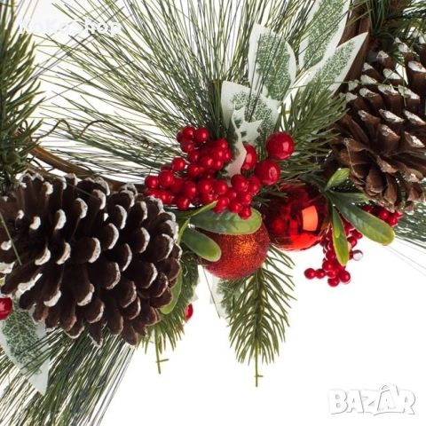 Коледен венец-30 см./венец/венец за коледна украса, снимка 2 - Декорация за дома - 52445478