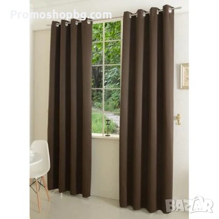 Комплект 2 бр. Завеси от качествен блекаут - в сиво или кафяво, снимка 2 - Пердета и завеси - 39011484