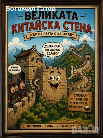 ChatGPT карикатура на Великата китайска стена – PNG файл