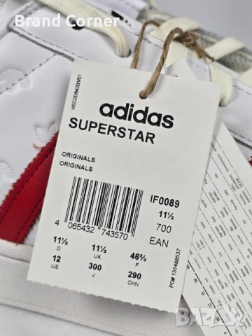 Чисто нови Adidas Superstar – Лимитирана серия (Бяло/Червено) с етикети, снимка 7 - Маратонки - 54288188