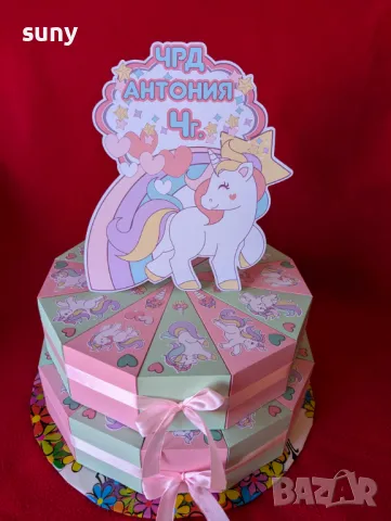 Картонена торта Еднорог, снимка 3 - Други - 49723414