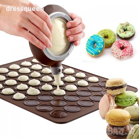 1853 Пош и силиконова подложка за приготвяне на френски макарони, снимка 3 - Аксесоари за кухня - 37380101