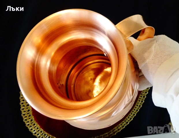 Битова медна кана за вино,чиста червена мед. , снимка 5 - Антикварни и старинни предмети - 51895674