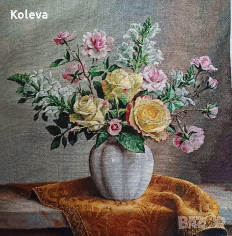 Гоблен Букет цветя по картина на Питер Вагеманс, снимка 3 - Гоблени - 32144869
