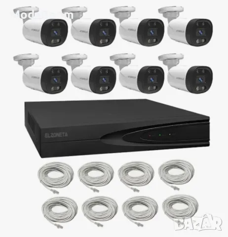 Система за видеонаблюдение 4K Ultra HD с 8 камери и 8-канален NVR с PoE и двупосочно аудио, снимка 6 - Комплекти за видеонаблюдение - 48866983
