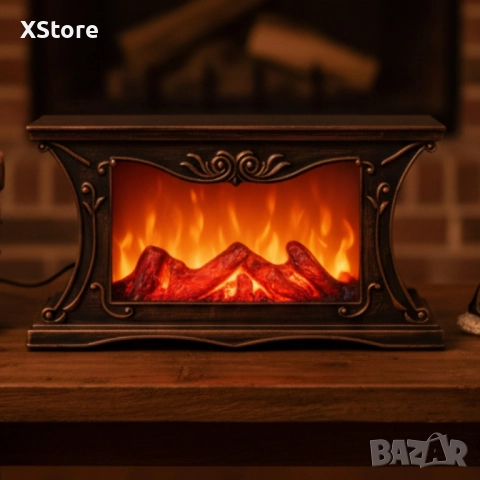 Декоративна LED камина с реалистичен ефект на пламък и жарава, снимка 5 - Лед осветление - 51924297