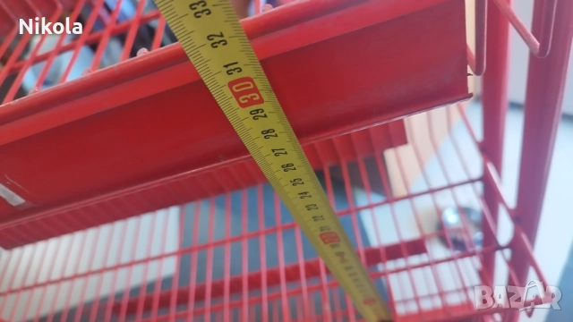 Метален стелаж с рафтове 146/70/30см червен с колела, снимка 8 - Стелажи и щандове - 51789906