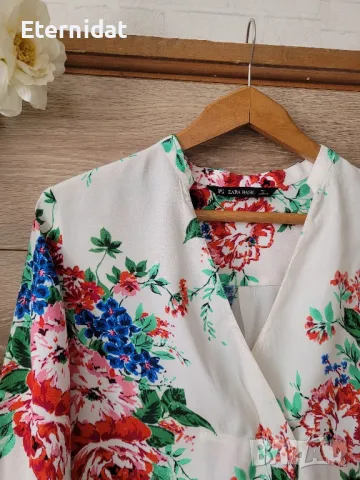 Блуза Zara цветя , снимка 7 - Блузи с дълъг ръкав и пуловери - 49908497