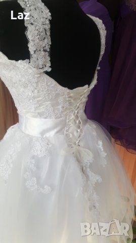 къса бална официална сватбена рокля в цвят и размер по заявка, снимка 6 - Сватбени рокли - 30563103