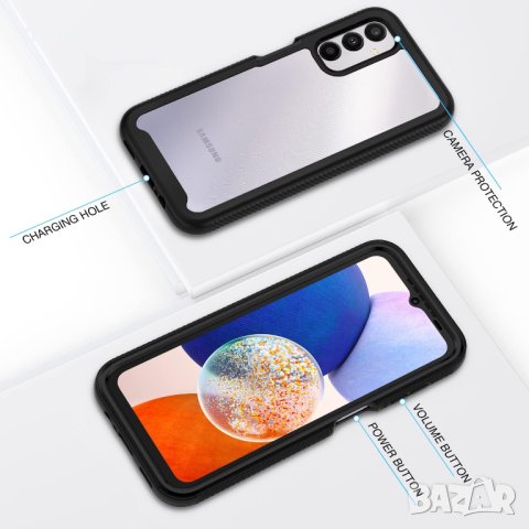 CENHUFO за калъф за Samsung A14 4G/5G - черен, снимка 6 - Калъфи, кейсове - 42283630