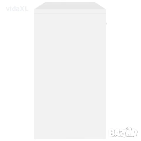 vidaXL Бюро с чекмедже и шкаф бял гланц 100x40x73 см, инженерно дърво, снимка 7 - Бюра - 56147075
