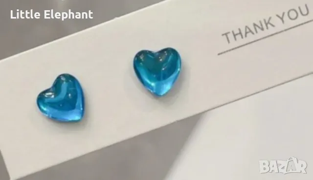 Sale Обеци "Lazer hearts",колекция"Hearts",blue,акрил/нови, снимка 1