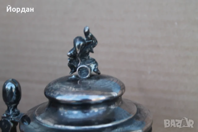 Немска кристална халба за бира с посребрена капачка, снимка 11 - Колекции - 50715027