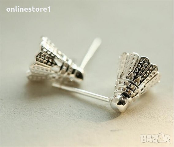 Сребърни обеци 925 - Бадминтон перо Код: BX519