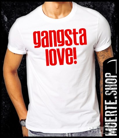 Тениска с щампа GANGSTA LOVE
