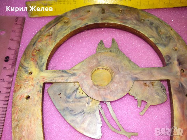 СТАРА КЪСМЕТЛИЙСКА БАКЕЛИТЕНА ПОДКОВА с КОНЧЕ ПАНО За КОЛЕКЦИЯ ДЕКОРАЦИЯ МЕХАНА 42868, снимка 8 - Декорация за дома - 44150804