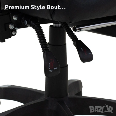 Геймърски стол с релакс механизъм, прибираща се поставка за крака и еко материал, снимка 16 - Столове - 53923301