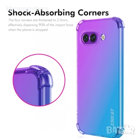 Google Pixel 9a Удароустойчив ENKAY2 Силиконов Калъф и Протектор 