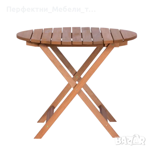 Дървен градински комплект-маса 90см.,маса 130/75,маса 75/75см и сгъваеми столове