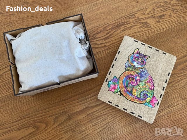 Нов Уникален Дървен Пъзел Котка WOODVIO - Подарък за Любознателни, снимка 8 - Настолни игри - 42835430