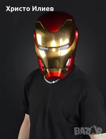 Marvel Моторизирана маска Iron Man MK5 1:1 с гласова команда Роботизирана каска Железния човек, снимка 3 - Друга електроника - 49126180