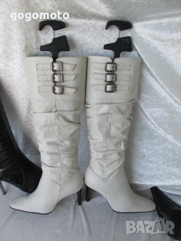 КАТО НОВИ дамски 36 - 37 кожени ботуши- бели,естествена кожа, made in BRAZIL, снимка 5 - Дамски ботуши - 37486892