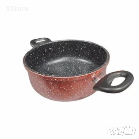 Тенджера Rosberg, 22 см, 4.3 л, Мраморно незалепващо покритие, Индукция, Бордо Меланж, снимка 2 - Съдове за готвене - 52507453