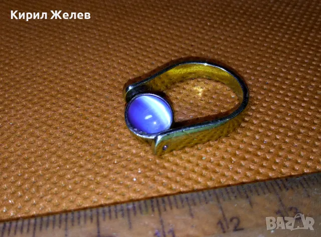 ПРЕКРАСЕН МЕДЕН с ДЕБЕЛА ПОЗЛАТА ДВОЕН / ВЪРТЯЩ се АРТ ПРЪСТЕН с КОТЕШКО ОКО и ЦИРКОНИ 47428, снимка 12 - Пръстени - 47282624
