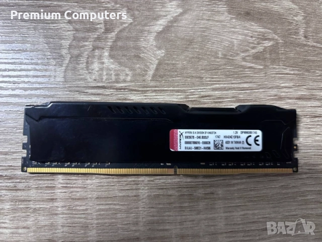 RAM памет Kingston HyperX FURY Black 4GB DDR4 2400MHz CL15 (HX424C15FB/4), снимка 2 - RAM памет - 56240490