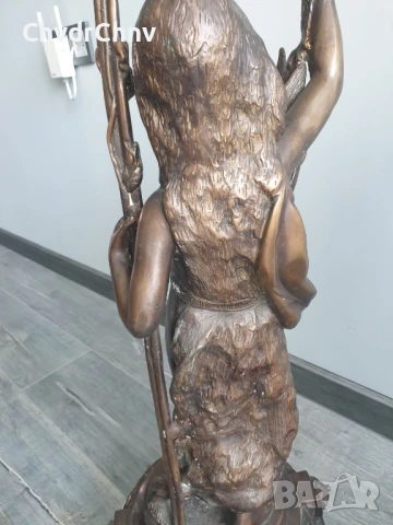 Moreau статуетки 76см-40кг/2бр чифт стари големи бронзови скулптури/фигура на ловец-рибар, снимка 11 - Антикварни и старинни предмети - 51324590