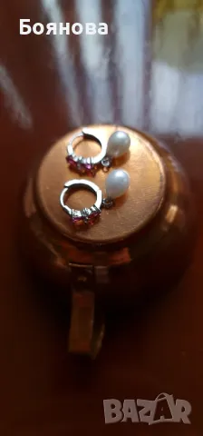 Нежни Обеци от естествени перли  и сребро, снимка 6 - Обеци - 39683262