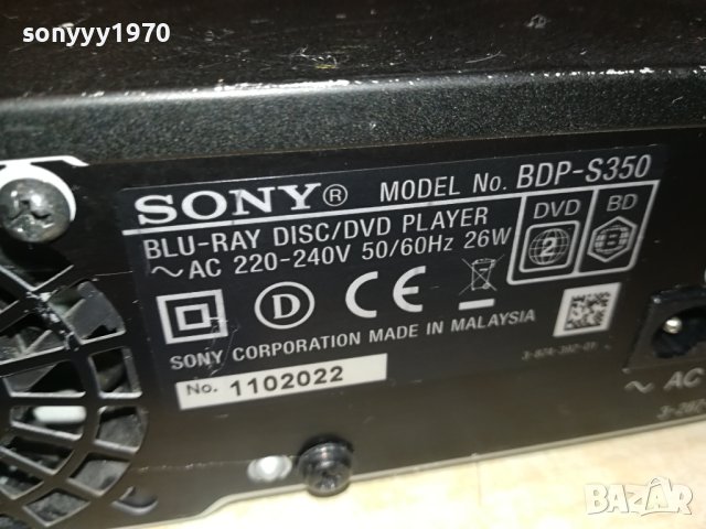 SONY BDP-S350 BLU-RAY PLAYER-LAN/HDMI-ВНОС GERMANY 0409231356L2EWC, снимка 18 - Плейъри, домашно кино, прожектори - 42075181