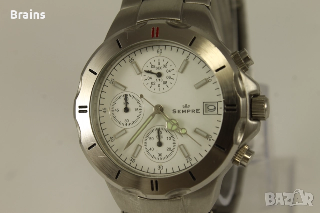 Немски Кварцов Ръчен Часовник SEMPRE Chronograph, снимка 3 - Мъжки - 51670939