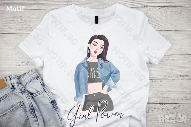 Дамска тениска Motif с цветна щампа жена / Fashion Girl / Girl power