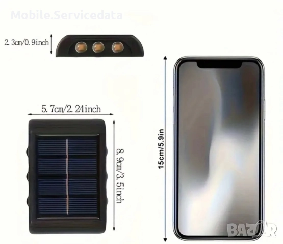 Външно осветление за стена тип соларни лампи за ограда и градина, снимка 4 - Лампи за стена - 52164196