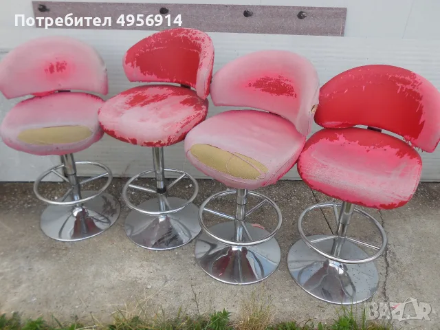 Продавам тези въртящи столове на колелца и за бар, снимка 3 - Столове - 56184410
