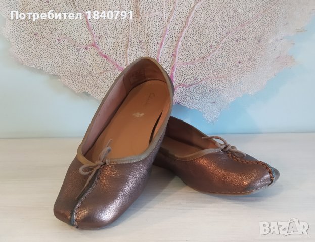 CLARKS балерини – бронз, равни, № 40, снимка 2 - Дамски ежедневни обувки - 38148766
